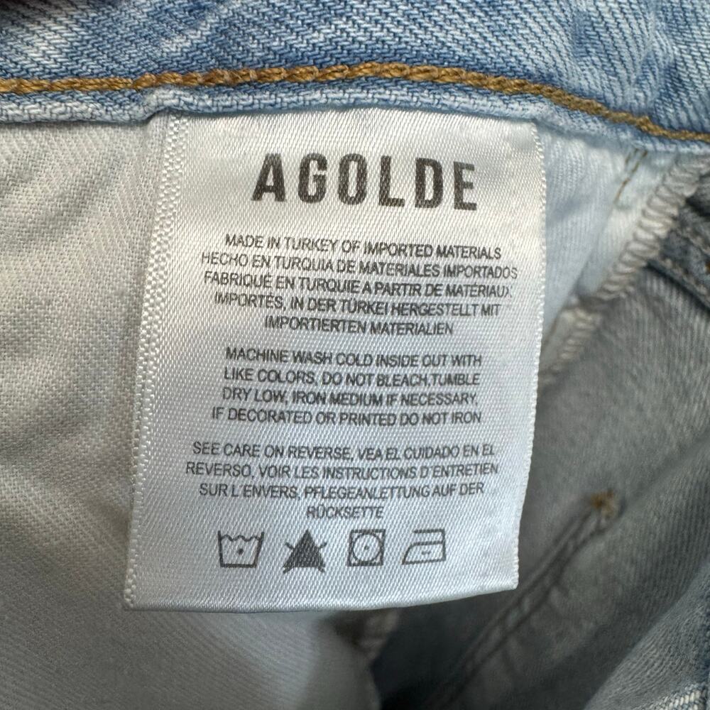 AGOLDE Wide-leg Stonewashed High Rise Jeans Cargo Relaxed Women's 30 - Picture 13 of 14